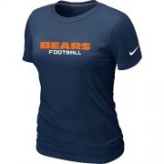 Wholesale Cheap Women's Nike Chicago Bears Sideline Legend Authentic Font T-Shirt D.Blue