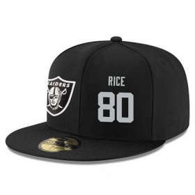 Cheap Oakland Raiders #80 Jerry Rice Snapback Cap NFL Player Black with Silver Number Stitched Hat