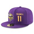 Cheap Minnesota Vikings #11 Laquon Treadwell Snapback Cap NFL Player Purple with Gold Number Stitched Hat