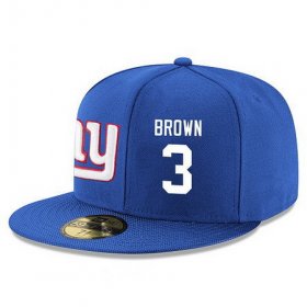 Cheap New York Giants #3 Josh Brown Snapback Cap NFL Player Royal Blue with White Number Stitched Hat