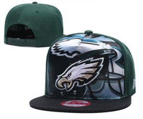 Cheap Eagles Team Logo Green Adjustable Leather Hat TX