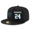 Cheap Carolina Panthers #24 James Bradberry Snapback Cap NFL Player Black with White Number Stitched Hat