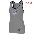 Wholesale Cheap Women's Nike Tampa Bay Rays Tri-Blend Racerback Stretch Tank Top Light Grey