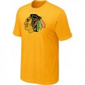 Wholesale Cheap Chicago Blackhawks Big & Tall Logo Yellow NHL T-Shirt