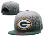 Cheap NFL Green Bay Packers Fresh Logo Gray With Green Paint Snapback Adjustable Hat 1036