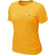 Wholesale Cheap Women's Nike Minnesota Vikings Chest Embroidered Logo T-Shirt Yellow