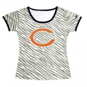 Wholesale Cheap Women's Chicago Bears Sideline Legend Authentic Logo Zebra Stripes T-Shirt