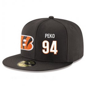 Cheap Cincinnati Bengals #94 Domata Peko Snapback Cap NFL Player Black with White Number Stitched Hat