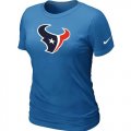 Wholesale Cheap Women's Nike Houston Texans Logo NFL T-Shirt Light Blue