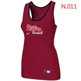 Wholesale Cheap Women\'s Nike Philadelphia Phillies Tri-Blend Racerback Stretch Tank Top Red