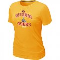 Wholesale Cheap Women's San Francisco 49ers Super Bowl XLVII Heart & Soul T-Shirt Yellow