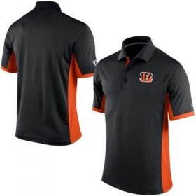 Wholesale Cheap Men\'s Nike NFL Cincinnati Bengals Black Team Issue Performance Polo