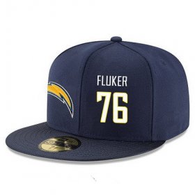 Cheap San Diego Chargers #76 D.J. Fluker Snapback Cap NFL Player Navy Blue with White Number Stitched Hat