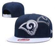 Cheap NFL Los Angeles Rams Team Logo Navy Silver Adjustable Hat