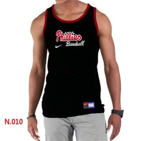 Wholesale Cheap Men\'s Nike Philadelphia Phillies Home Practice Tank Top Black