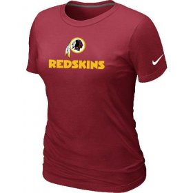 Wholesale Cheap Women\'s Nike Washington Redskins Authentic Logo T-Shirt Red