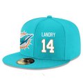 Cheap Miami Dolphins #14 Jarvis Landry Snapback Cap NFL Player Aqua Green with White Number Stitched Hat