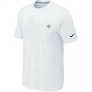 Wholesale Cheap Nike New Orleans Saints Chest Embroidered Logo T-Shirt White