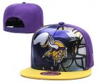 Cheap Vikings Team Logo Purple Yellow Adjustable Leather Hat TX