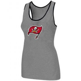 Wholesale Cheap Women\'s Nike Tampa Bay Buccaneers Big Logo Tri-Blend Racerback Stretch Tank Top Light Grey