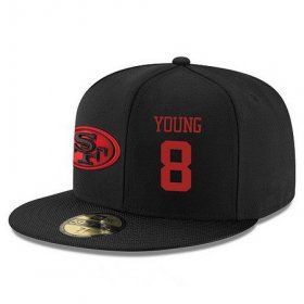 Cheap San Francisco 49ers #8 Steve Young Snapback Cap NFL Player Black with Red Number Stitched Hat