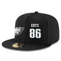 Cheap Philadelphia Eagles #86 Zach Ertz Snapback Cap NFL Player Black with White Number Stitched Hat