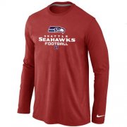 Wholesale Cheap Nike Seattle Seahawks Critical Victory Long Sleeve T-Shirt Red