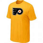 Wholesale Cheap Philadelphia Flyers Big & Tall Logo Yellow NHL T-Shirt