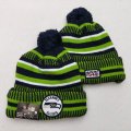 Cheap Seahawks Team Logo Green 100th Season Pom Knit Hat YD