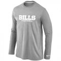 Wholesale Cheap Nike Buffalo Bills Authentic Font Long Sleeve T-Shirt Grey