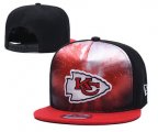 Cheap Chiefs Team Logo Red Black Adjustable Leather Hat TX1