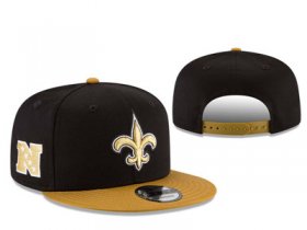 Cheap NFL New Orleans Saints Team Logo Black Snapback Adjustable Hat L78