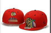 Cheap NHL Chicago Blackhawks Big Logo All Red Adjustable Hat A89