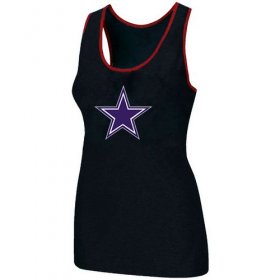 Wholesale Cheap Women\'s Nike Dallas Cowboys Big Logo Tri-Blend Racerback Stretch Tank Top Black