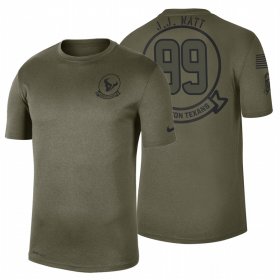 Wholesale Cheap Houston Texans #99 J.J. Watt Olive 2019 Salute To Service Sideline NFL T-Shirt