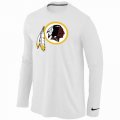 Wholesale Cheap Nike Washington Redskins Logo Long Sleeve T-Shirt White