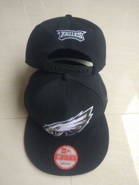 Cheap Eagles Team Logo Black Adjustable Hat LT