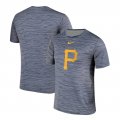 Wholesale Cheap Nike Pittsburgh Pirates Gray Black Striped Logo Performance T-Shirt