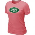 Wholesale Cheap Women's Nike New York Jets Pink Logo T-Shirt