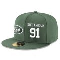 Cheap New York Jets #91 Sheldon Richardson Snapback Cap NFL Player Green with White Number Stitched Hat