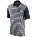 Wholesale Cheap Men's Cleveland Indians Nike Gray Dri-FIT Stripe Polo