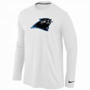 Wholesale Cheap Nike Carolina Panthers Logo Long Sleeve T-Shirt White