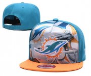 Cheap Dolphins Team Logo Blue Yellow Adjustable Leather Hat TX