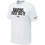 Wholesale Cheap Nike Baltimore Ravens Just Do It White T-Shirt