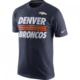 Wholesale Cheap Men\'s Denver Broncos Nike Navy Team Stripe T-Shirt