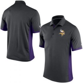 Wholesale Cheap Men\'s Nike NFL Minnesota Vikings Charcoal Team Issue Performance Polo