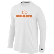 Wholesale Cheap Nike Chicago Bears Authentic Logo Long Sleeve T-Shirt White