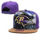 Cheap Ravens Team Logo Purple Adjustable Leather Hat TX