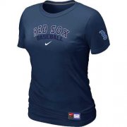 Wholesale Cheap Women's Boston Red Sox Nike Short Sleeve Practice MLB T-Shirt Midnight Blue