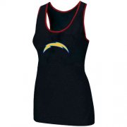 Wholesale Cheap Women's Nike Los Angeles Chargers Big Logo Tri-Blend Racerback Stretch Tank Top Black